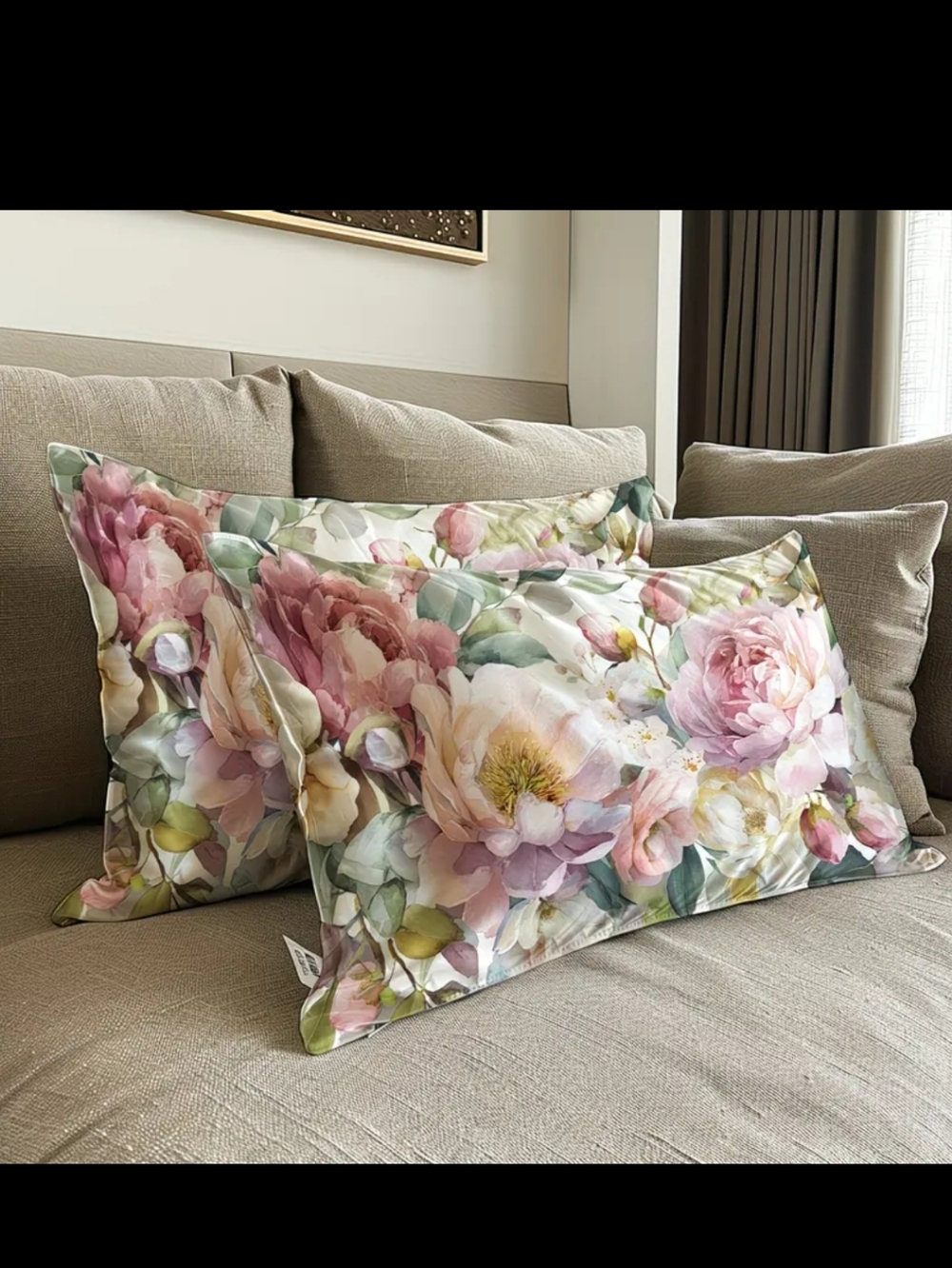 🆕️100% MULBERRY SILK PILLOWCASES - FLORAL -SET OF 2